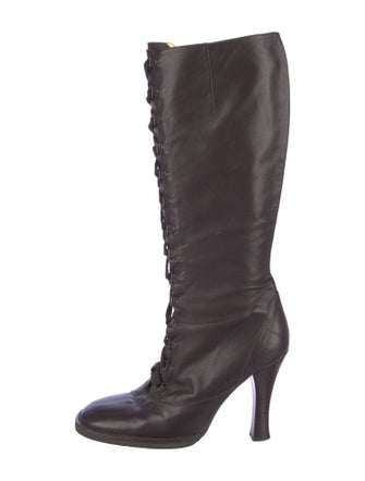 D&G Leather Lace-Up Boots