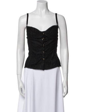 D&G Lace Square Neckline Top