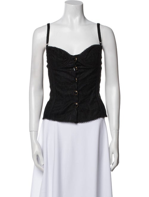 D&G Lace Square Neckline Top