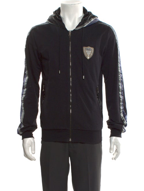 D&G Graphic Print V-Neck Hoodie