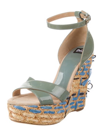 D&G Patent Leather Patterned Espadrilles