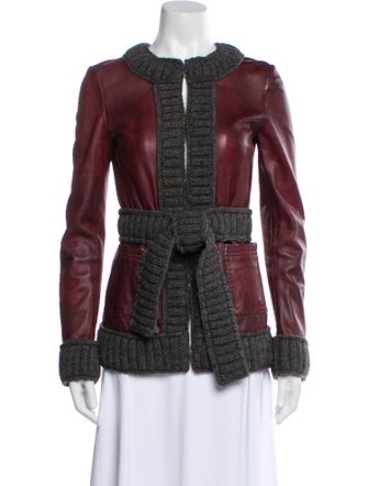 D&G Leather Colorblock Pattern Evening Jacket