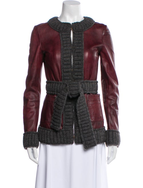 D&G Leather Colorblock Pattern Evening Jacket