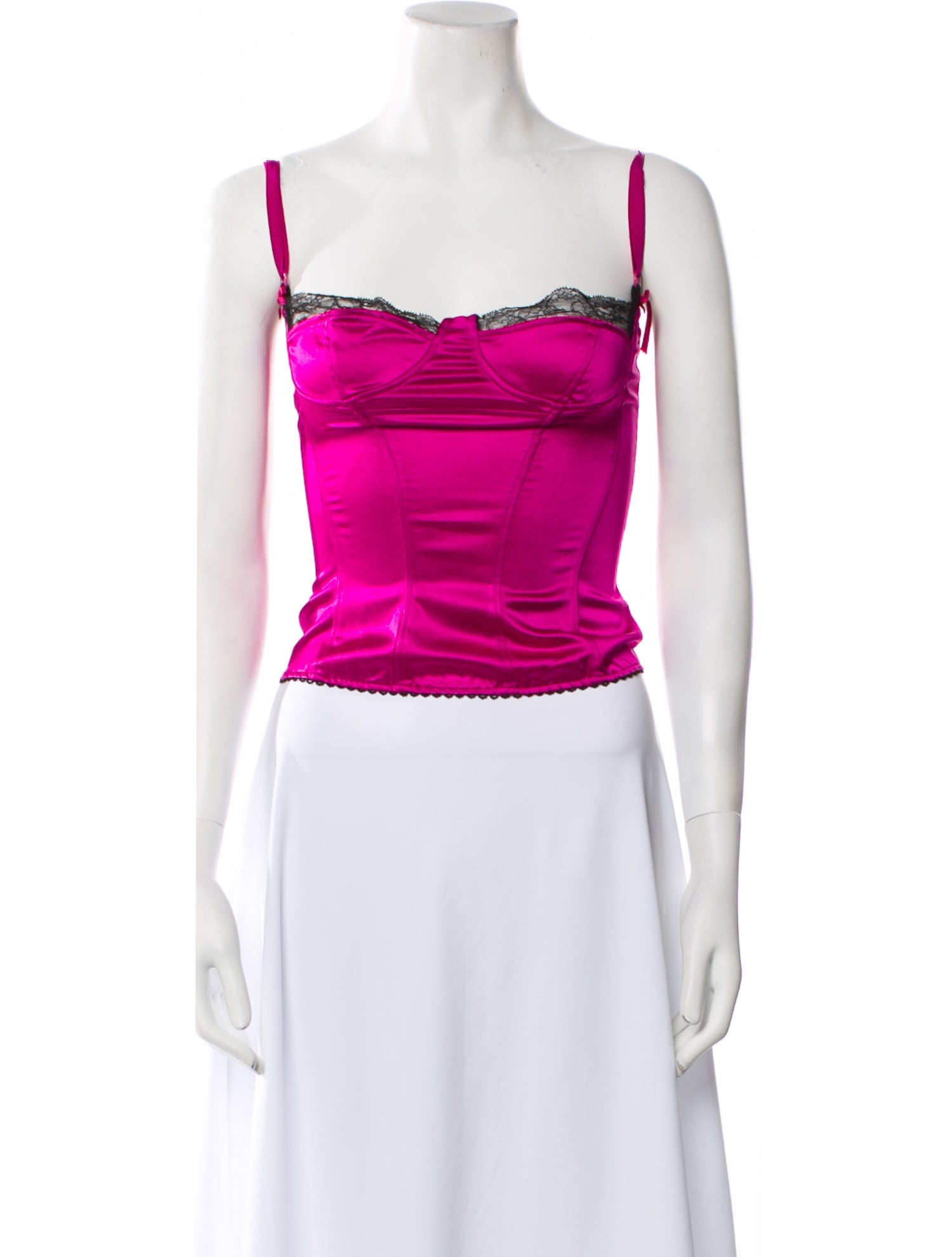 D&G Satin Square Neckline Crop Top