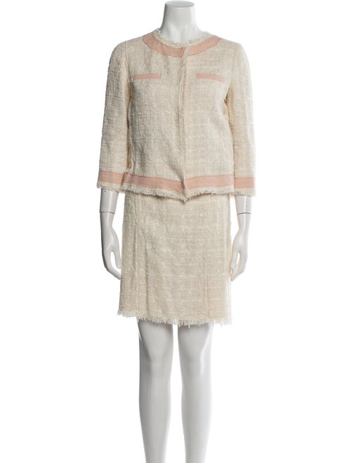 D&G Tweed Pattern Fringe Trim Accent Skirt Set