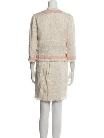 D&G Tweed Pattern Fringe Trim Accent Skirt Set