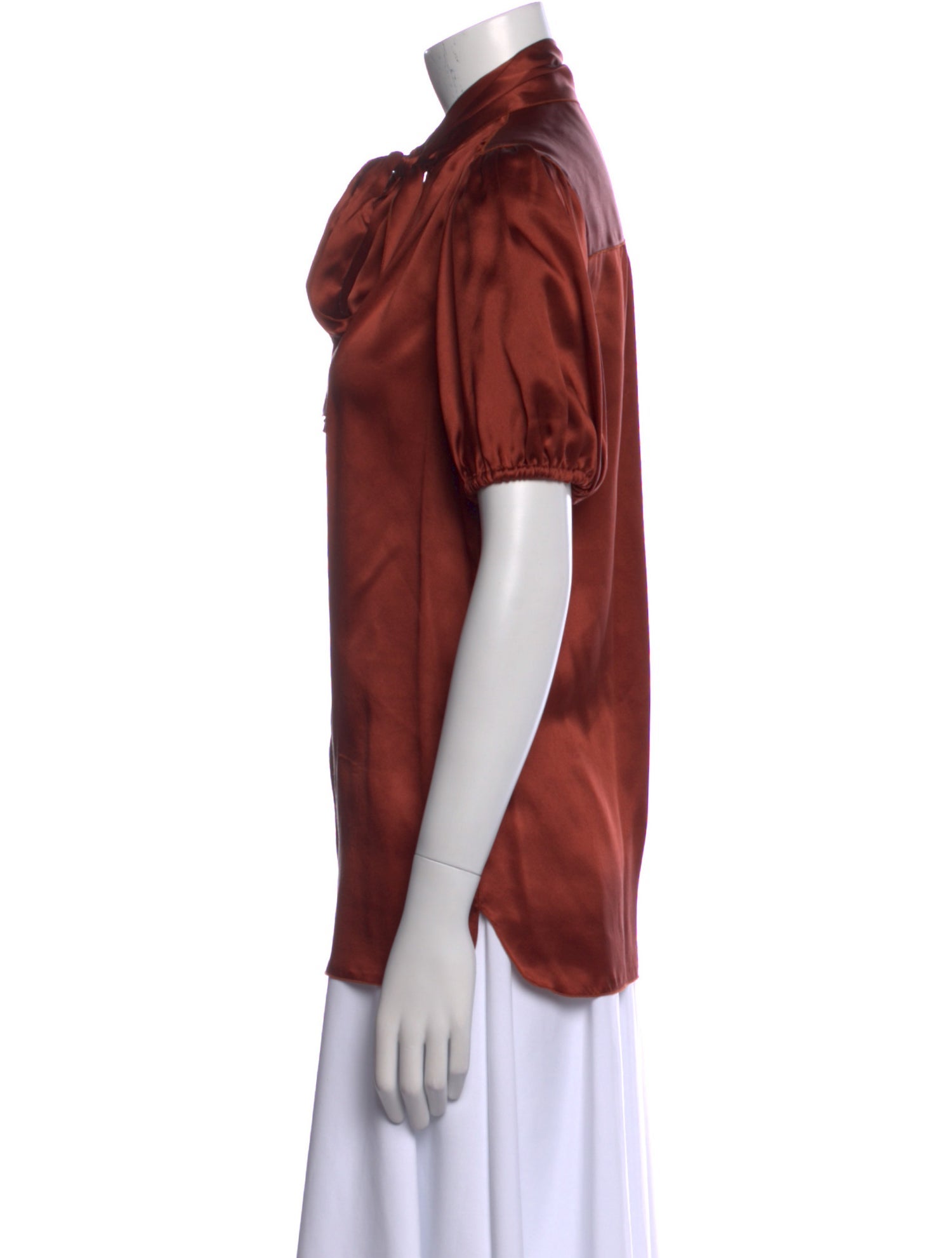 D&G Silk Short Sleeve Button-Up Top