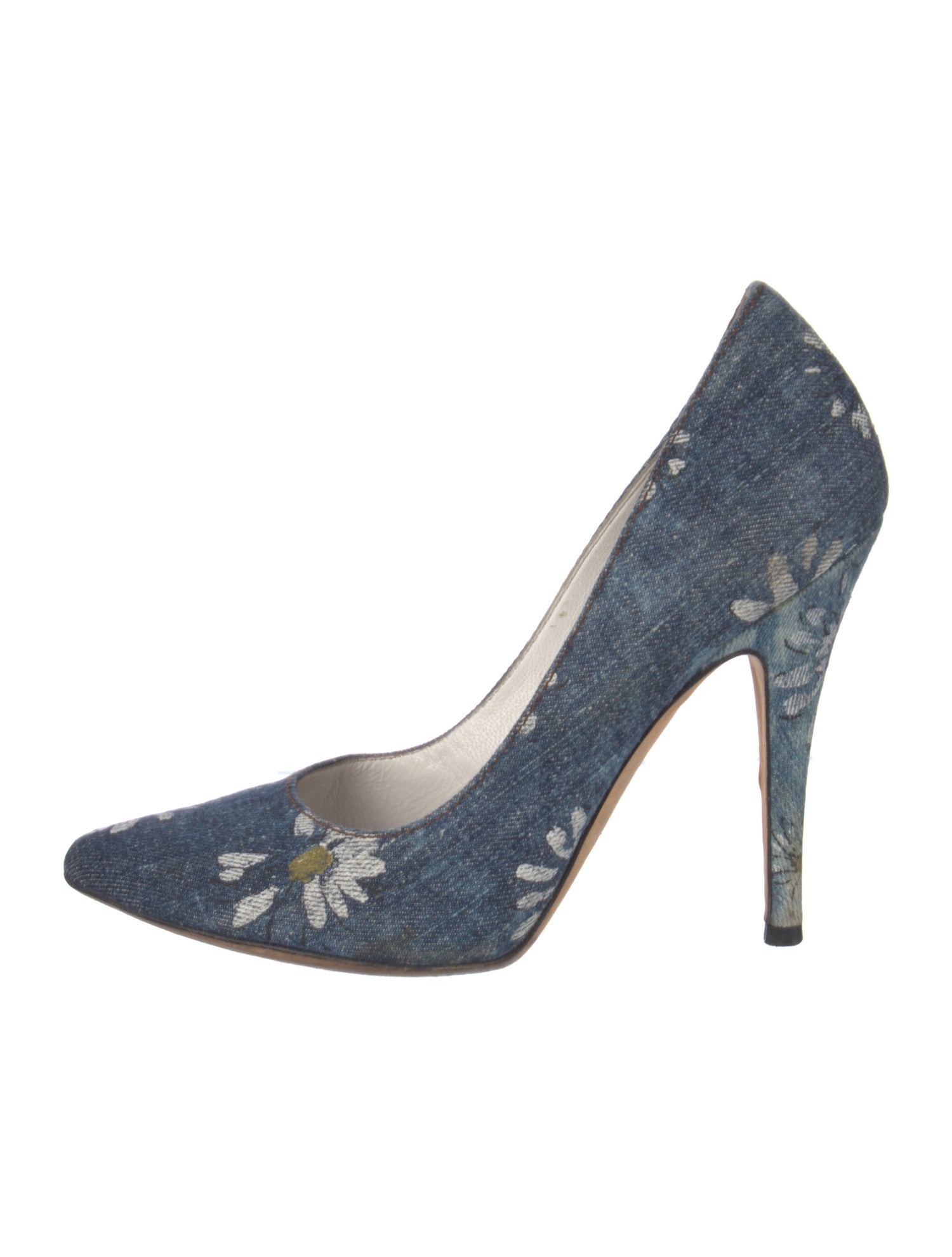 D&G Suede Floral Print Pumps
