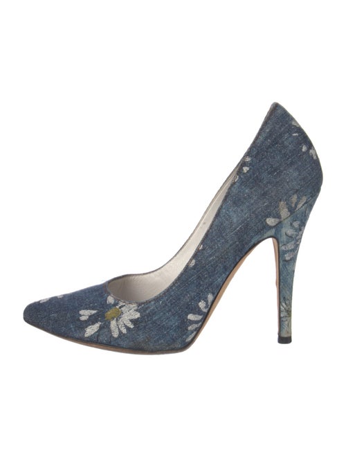 D&G Suede Floral Print Pumps