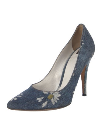 D&G Suede Floral Print Pumps