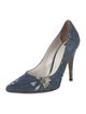 D&G Suede Floral Print Pumps