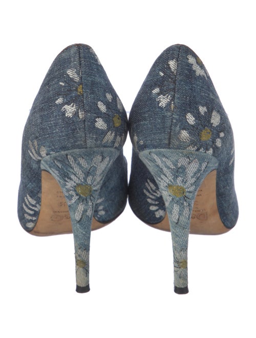 D&G Suede Floral Print Pumps