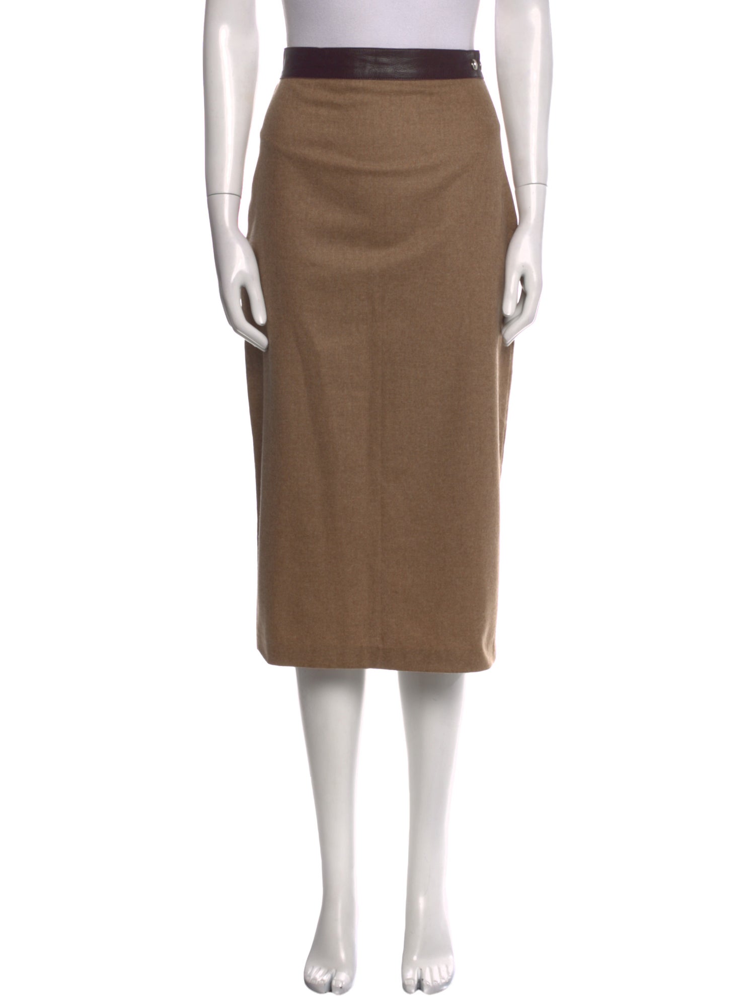 D&G Leather Trim Embellishment Midi Length Skirt