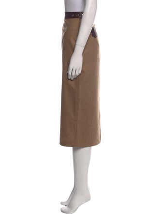 D&G Leather Trim Embellishment Midi Length Skirt