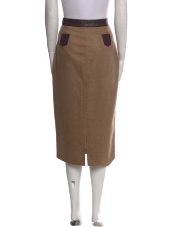 D&G Leather Trim Embellishment Midi Length Skirt