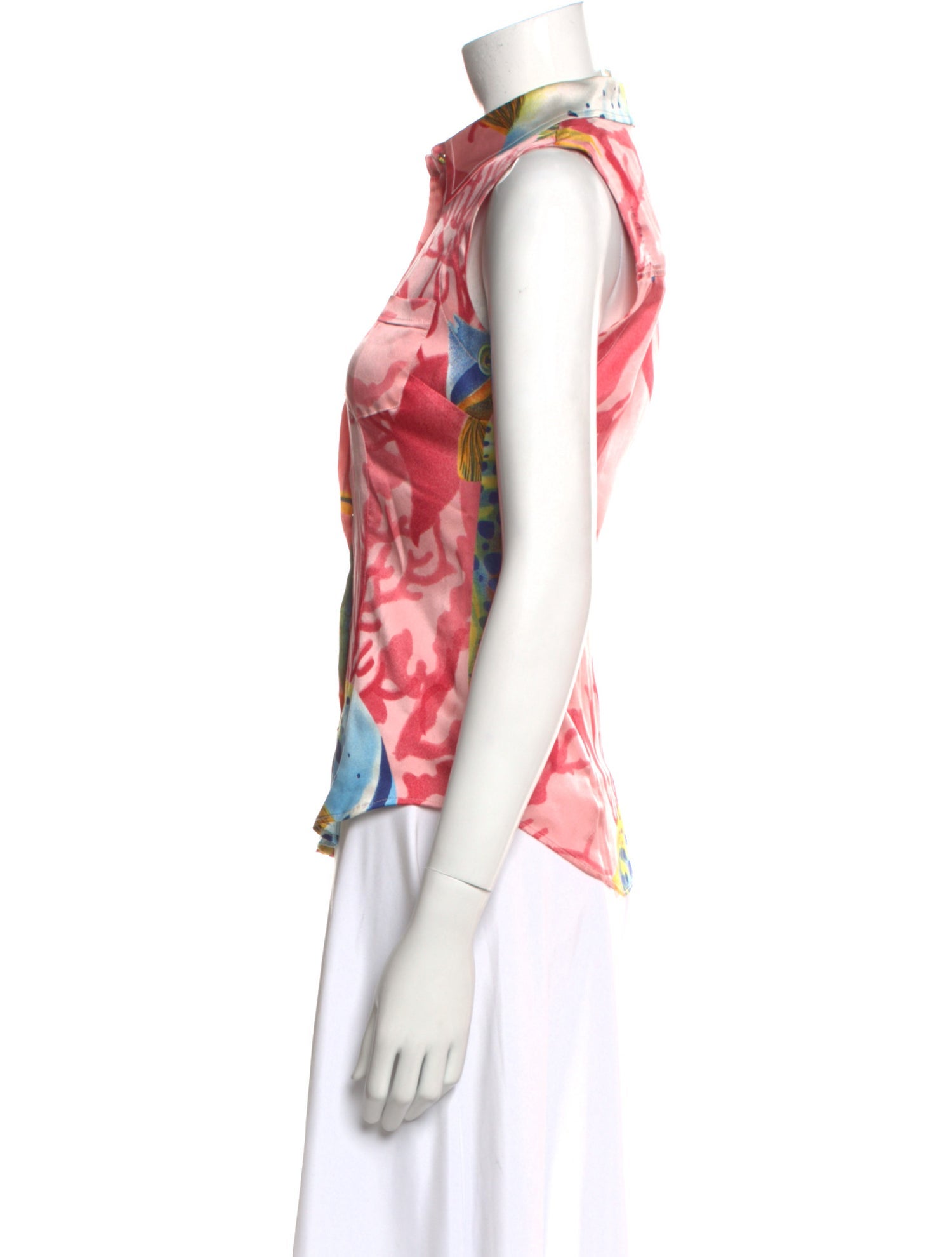 D&G Silk Printed Button-Up Top