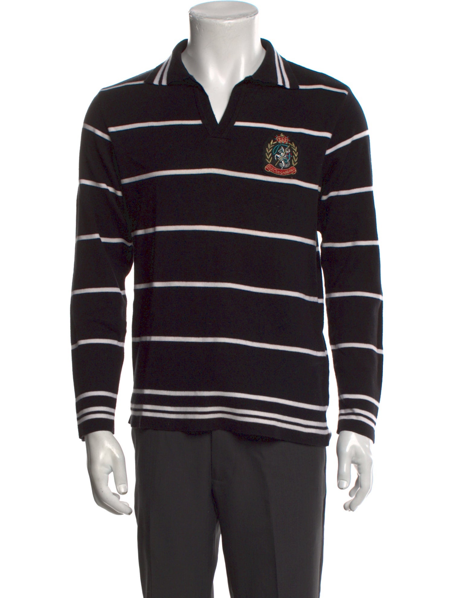 D&G Striped Collar Polo Shirt
