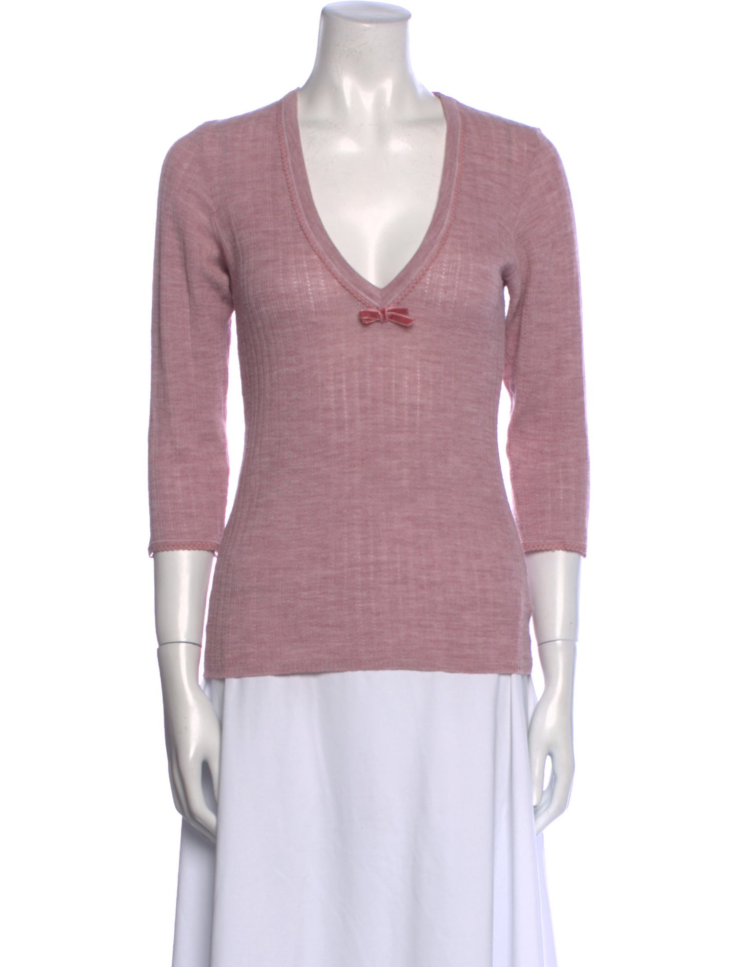 D&G V-Neck Three-Quarter Sleeve Top