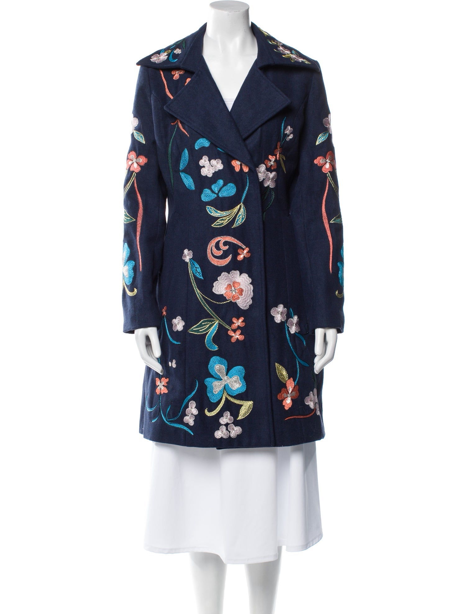 D&G Wool Floral Print Trench Coat