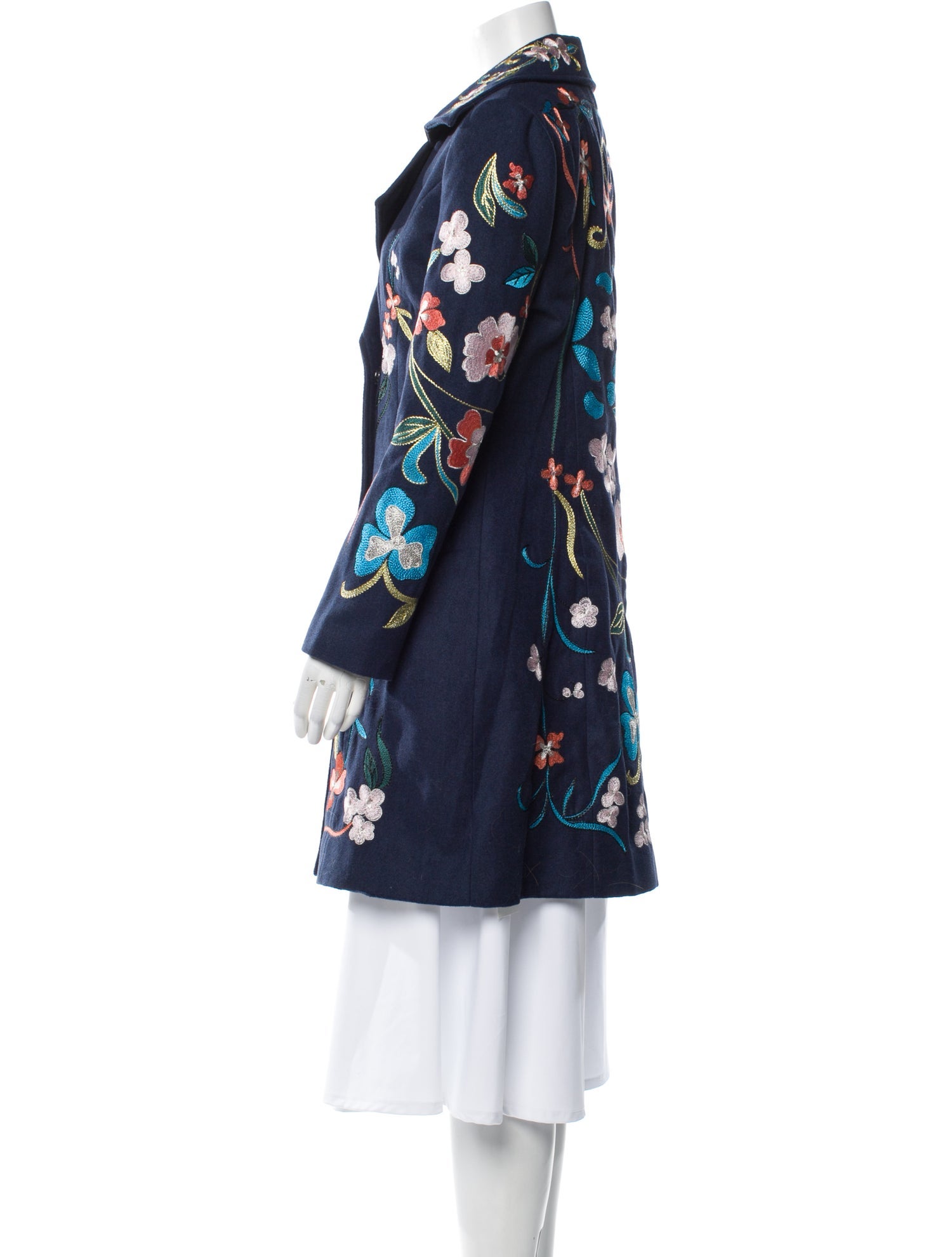 D&G Wool Floral Print Trench Coat