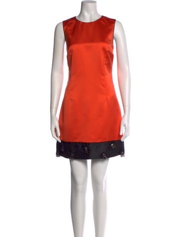 Pre-owned D&g Crew Neck Mini Dress In Orange