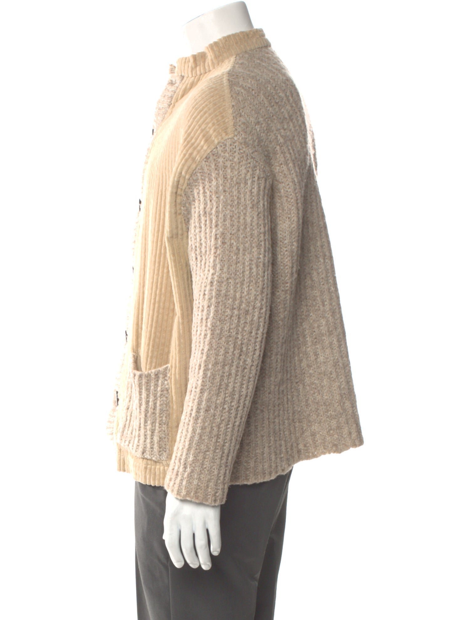 D&G Tweed Pattern Mock Neck Cardigan