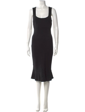 Pre-owned D&g Late 1990's - Early 2000's Midi Length Dress In Black