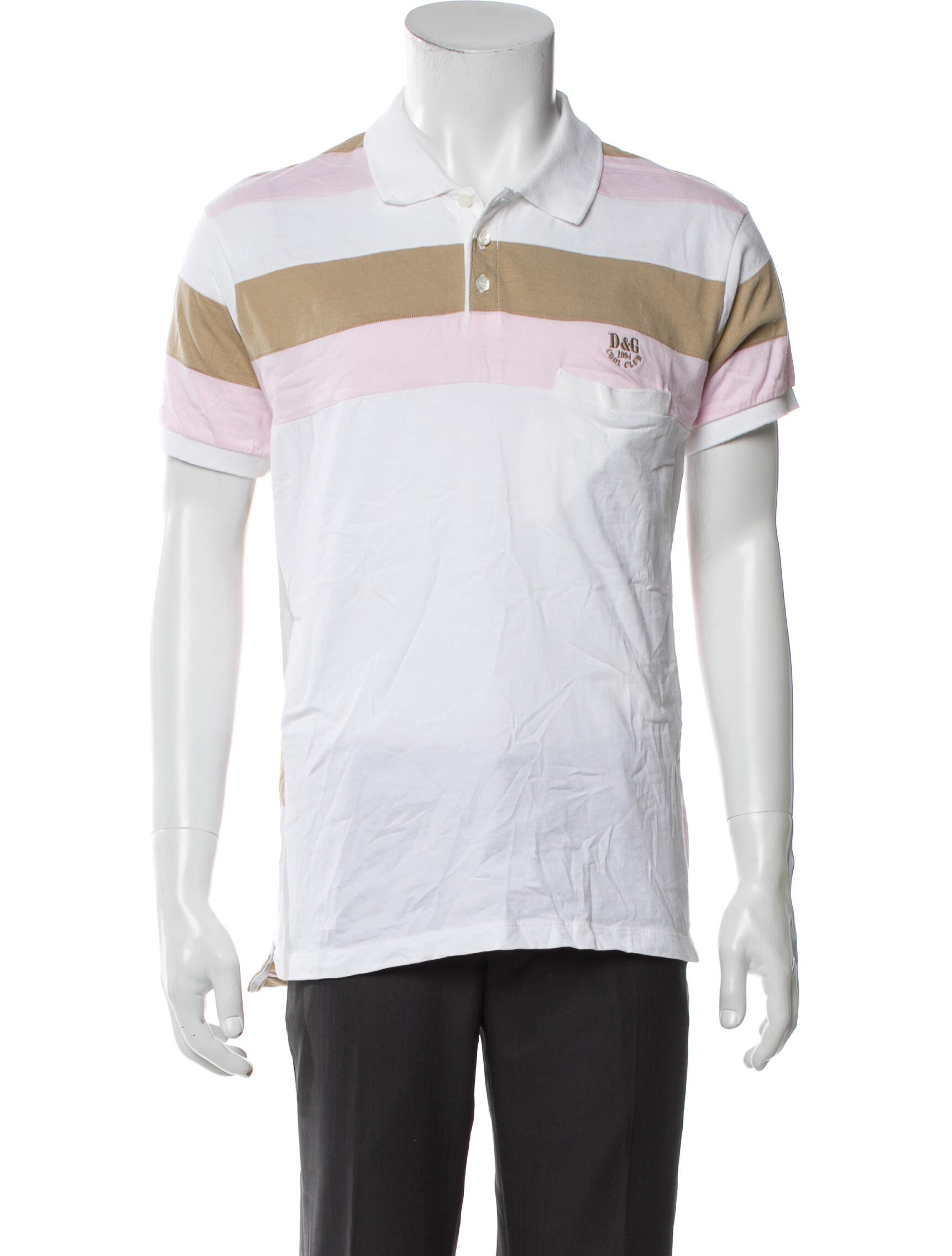 D&G Colorblock Pattern Collar Polo Shirt