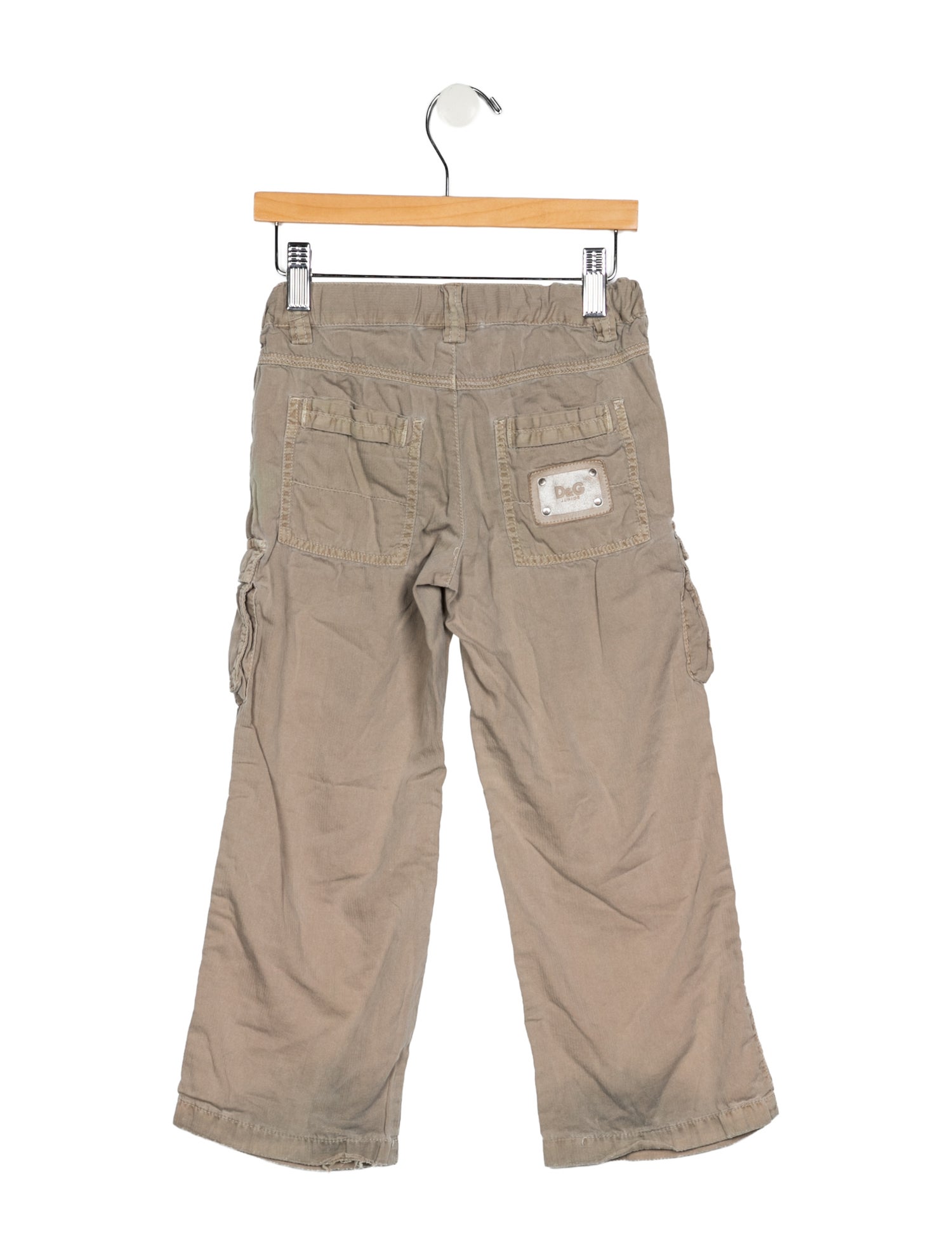 D&G Cotton neutral cargo pants with button and zip closure