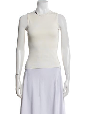 Pre-owned D&g Crew Neck Sleeveless Top In Blue/white