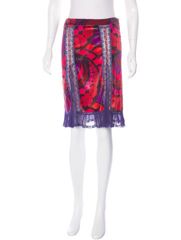 D&G Lace-Trimmed Velvet Skirt