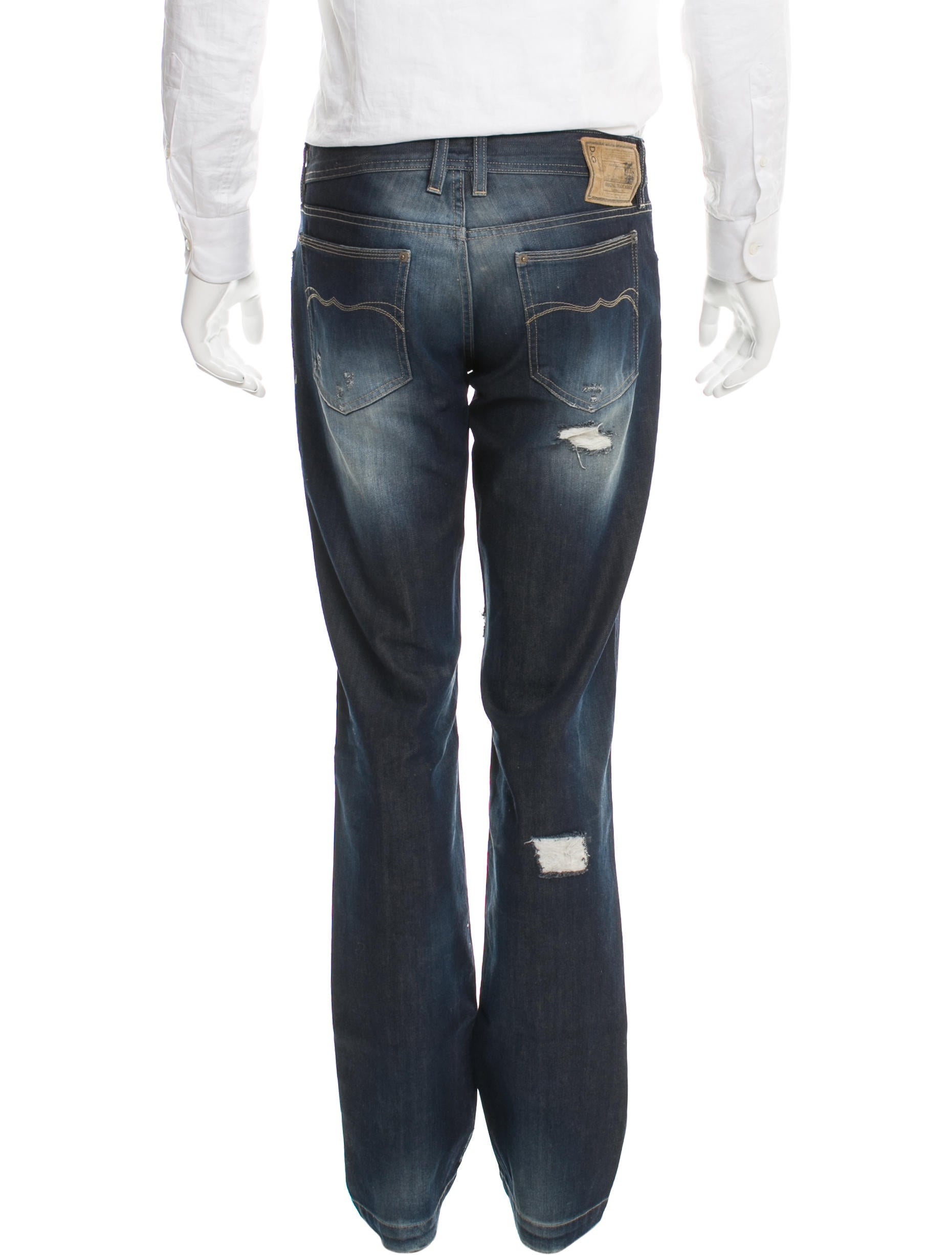 D&G Distressed Flat Front Jeans Clothing WDG34004 The RealReal