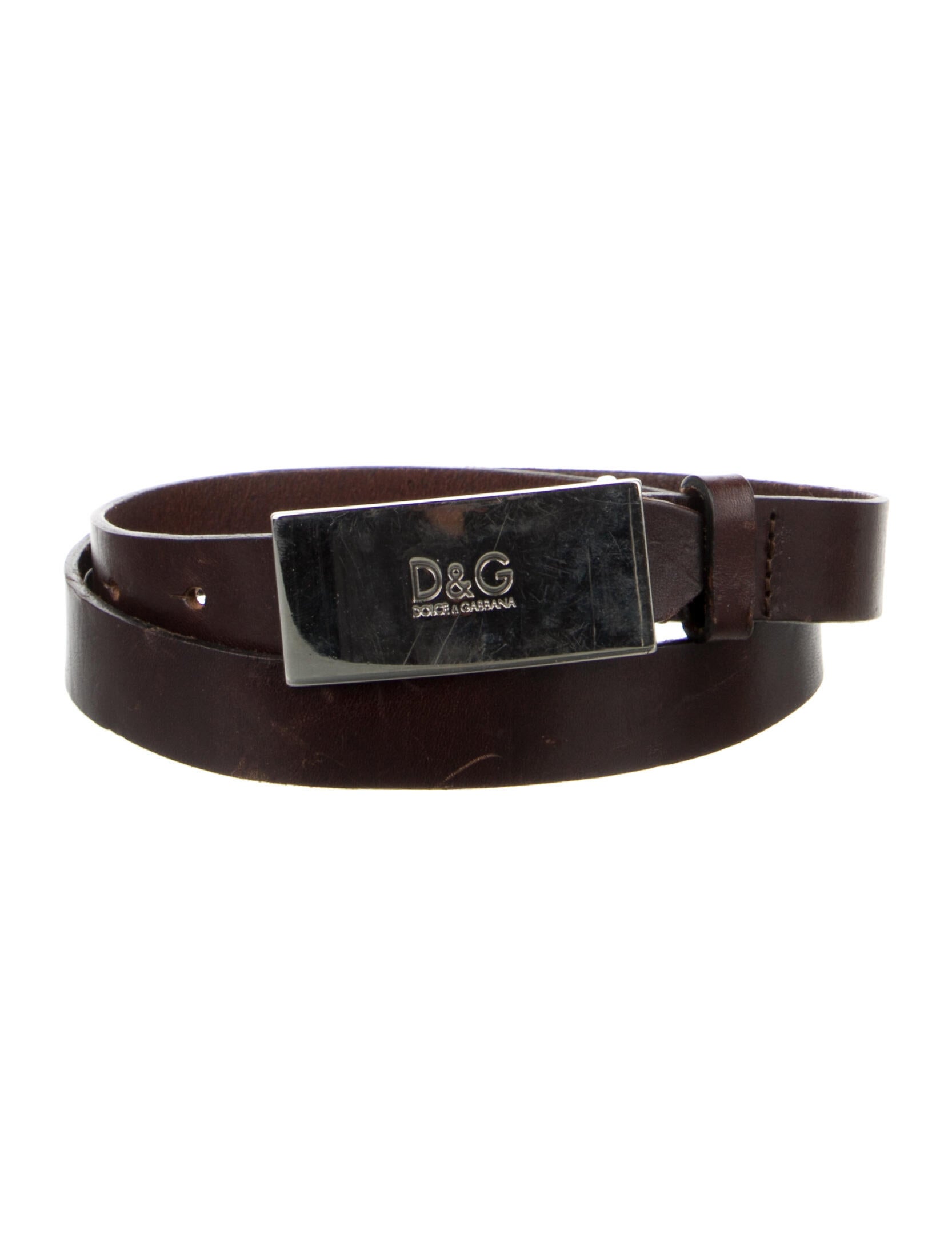d&g men's leather belt