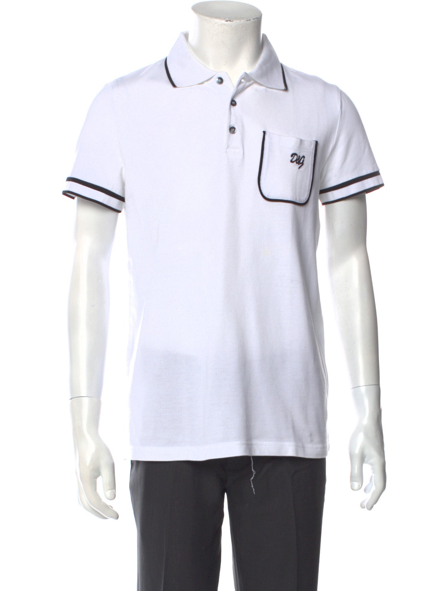D&G Striped Collar Polo Shirt