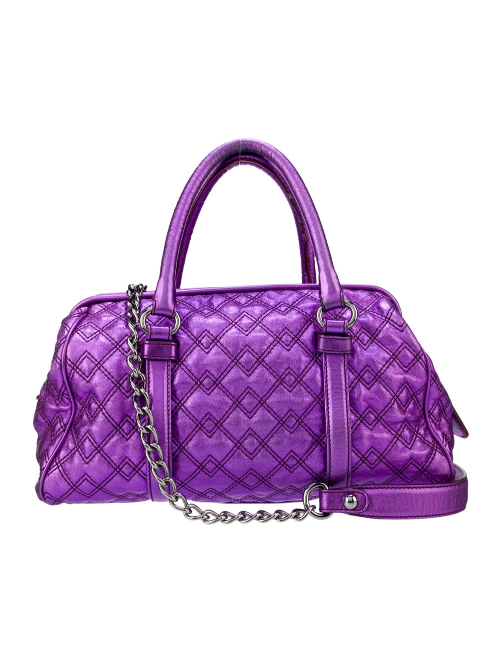 D&G Leather ChainLinked Shoulder Bag Purple Shoulder Bags, Handbags