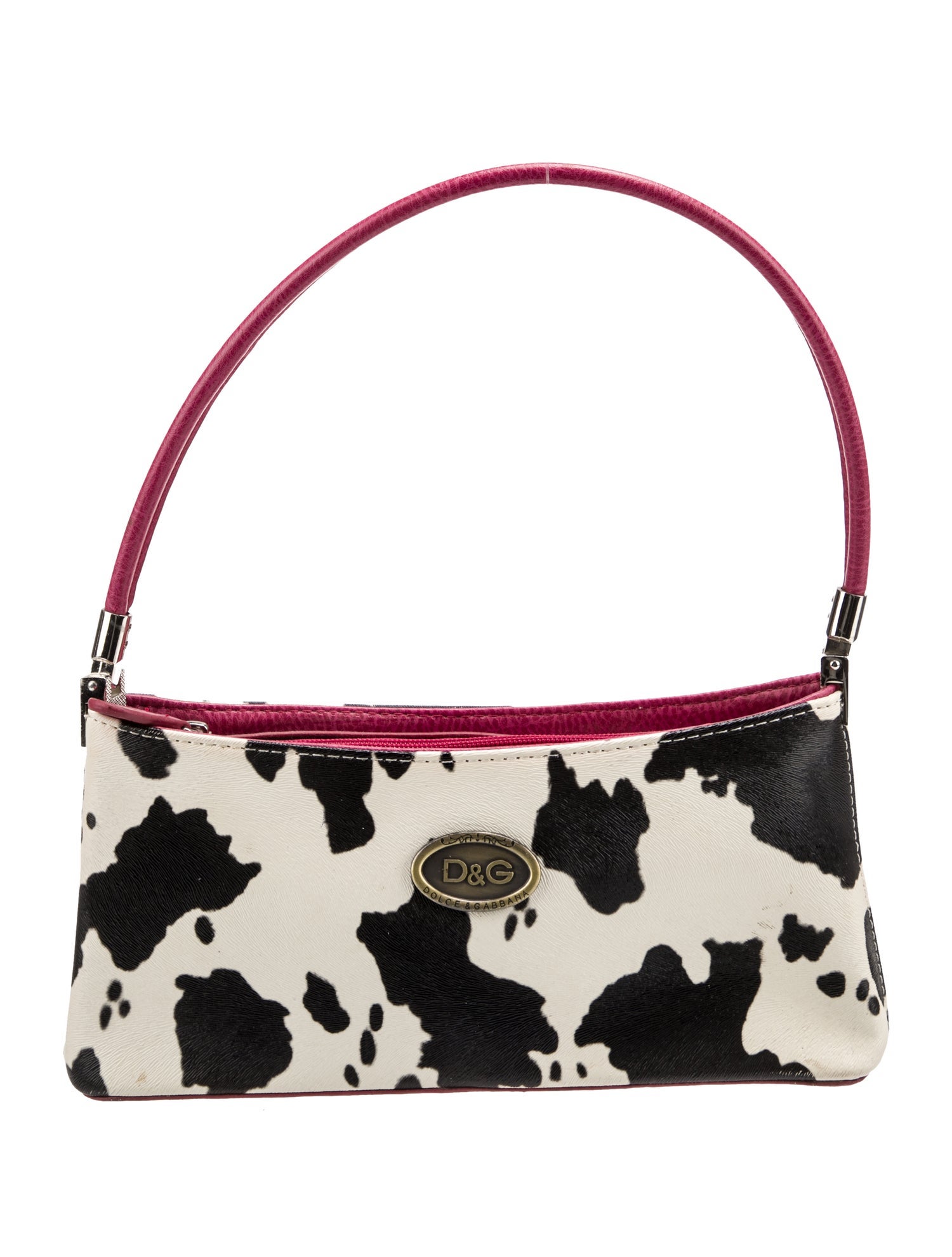 D&G Leather Trim Coated Canvas Shoulder Bag White Shoulder Bags