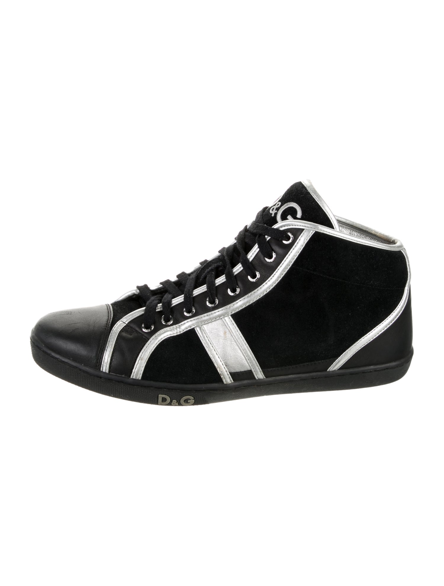 D&G Suede Printed Sneakers Black Sneakers, Shoes WDG97647 The