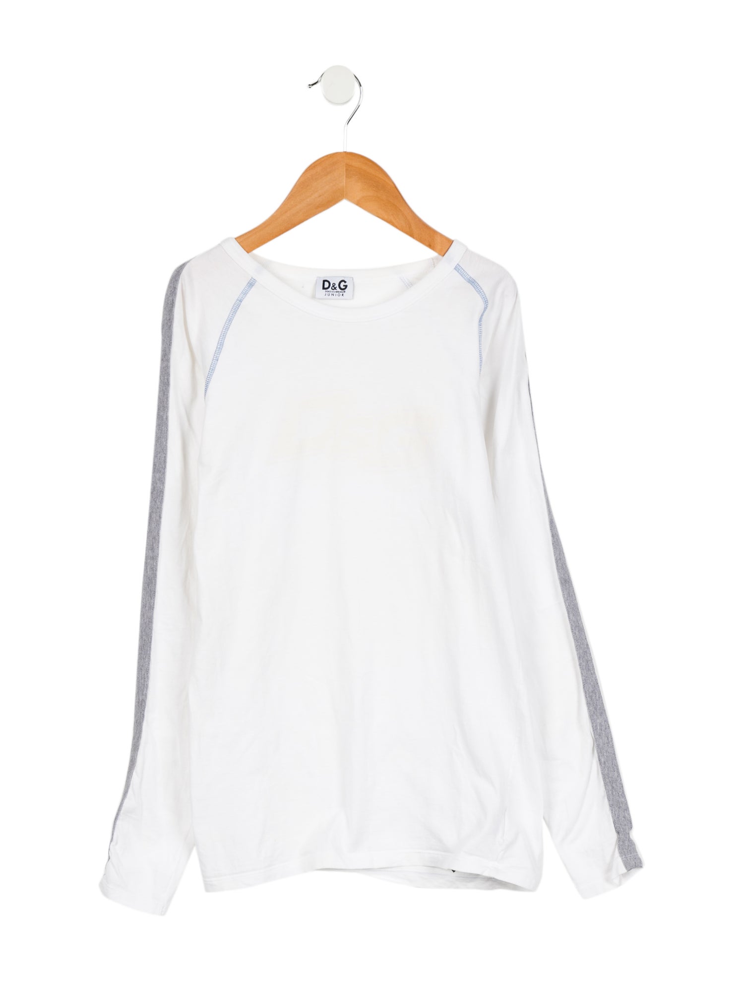 D&G Girls Cotton Bateau Neckline Long Sleeve Top