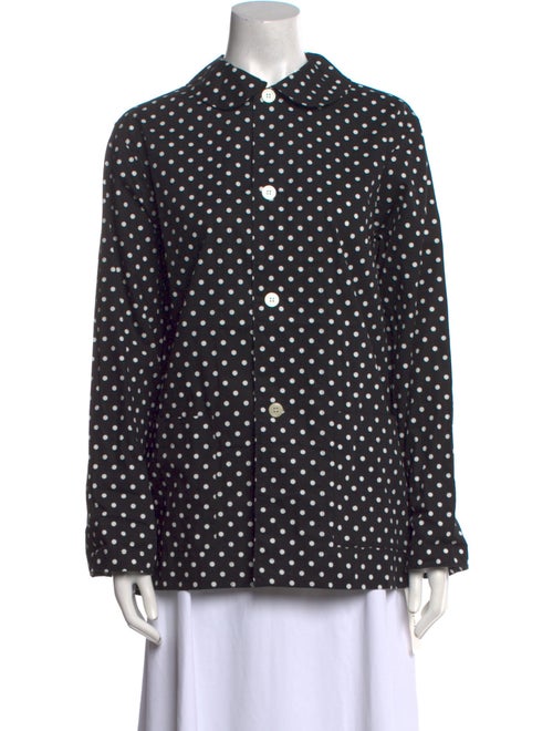 Good Design Shop Comme des Garçons Polka Dot Print Long Sleeve Button-Up Top