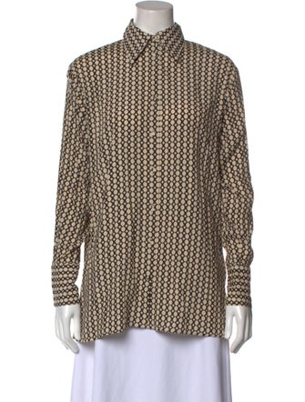 Dissh Printed Mock Neck Button-Up Top