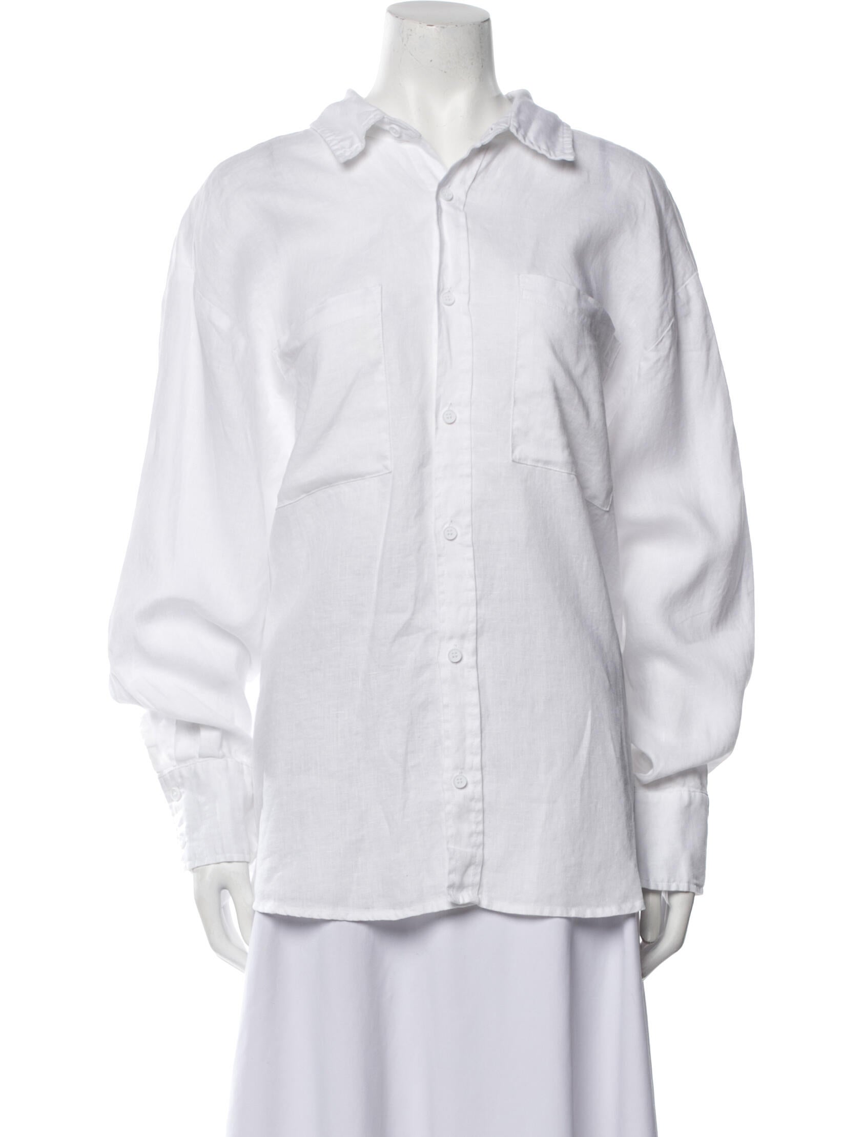Dissh Linen Long Sleeve Button-Up Top
