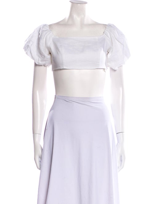 Dissh Linen Square Neckline Crop Top