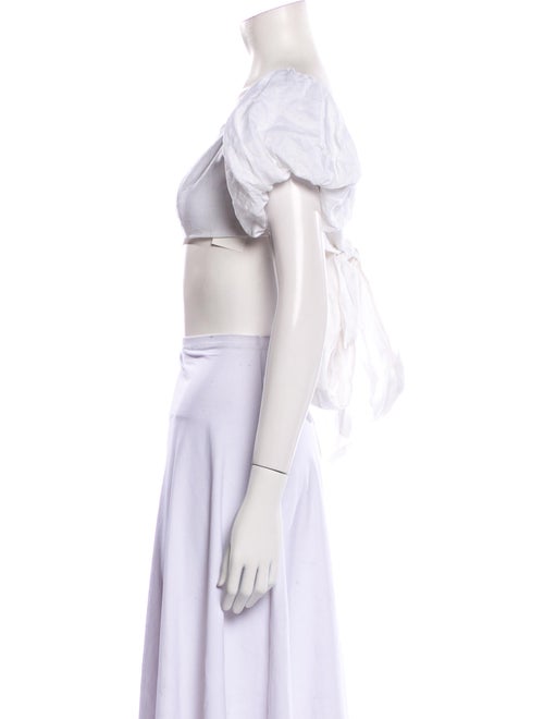 Dissh Linen Square Neckline Crop Top