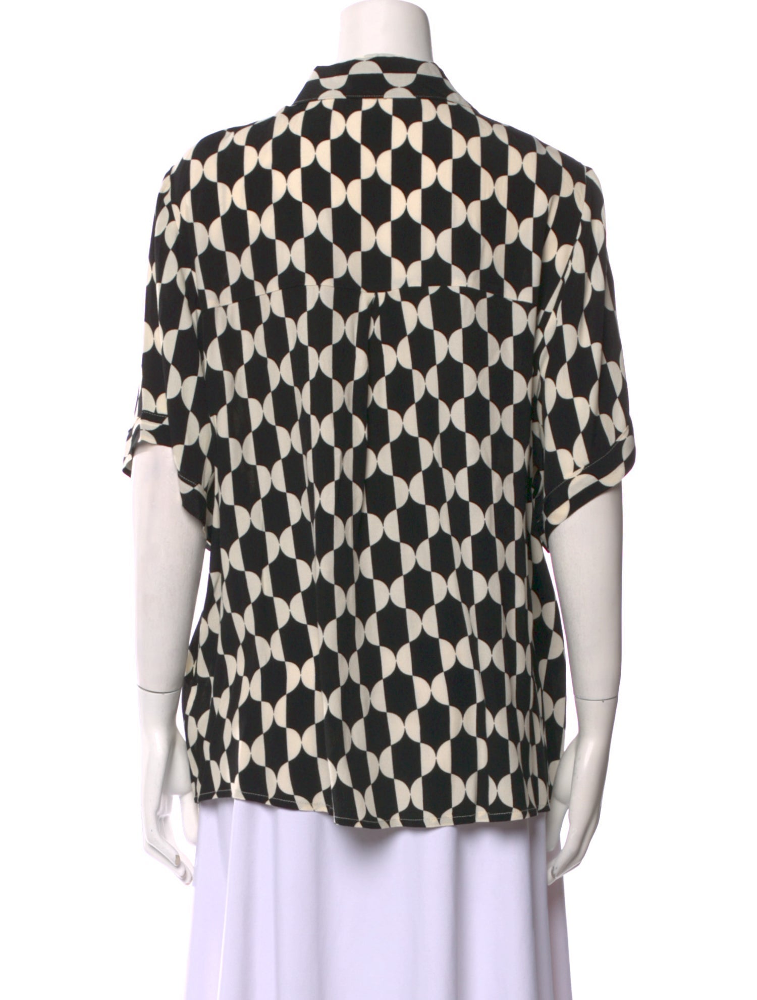 Dissh Printed Short Sleeve Button-Up Top