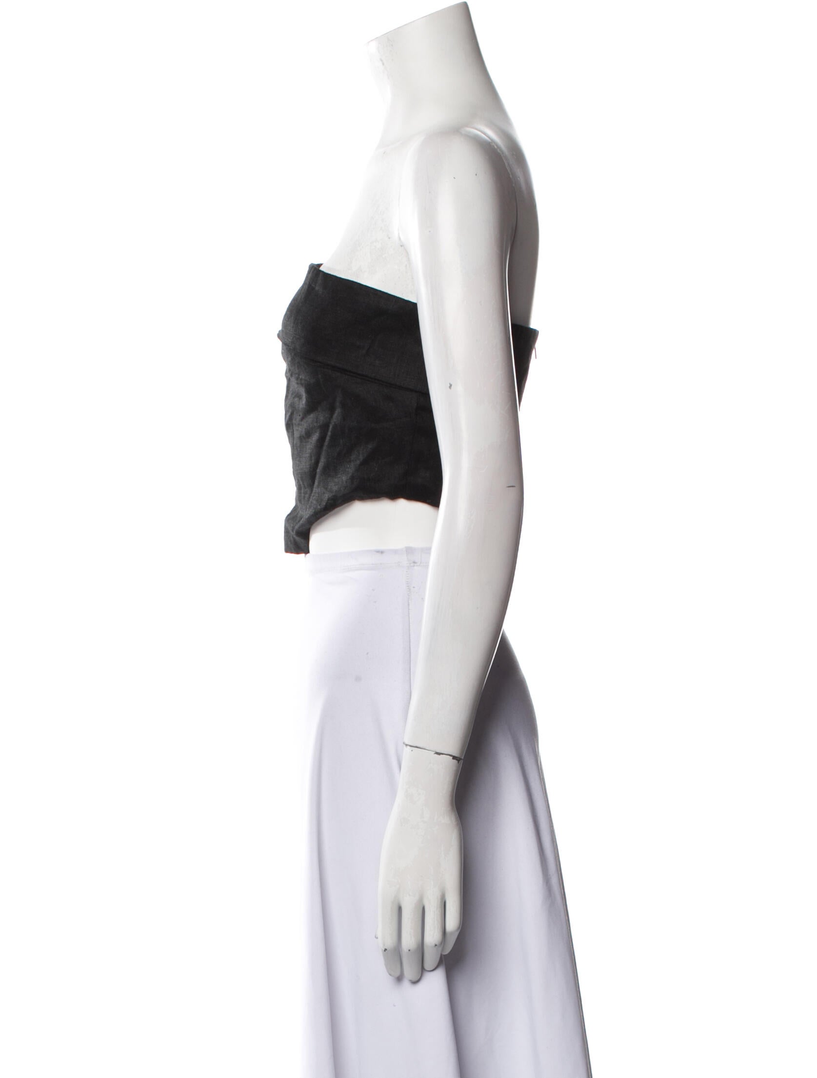 Dissh Linen Strapless Crop Top