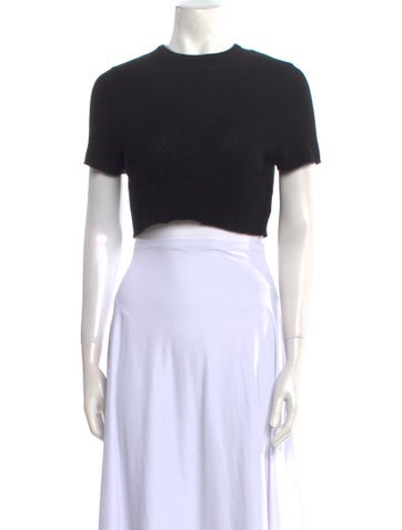 Dissh Tops Crew Neck Short Sleeve Crop Top XS