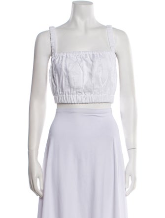 Dissh Linen Square Neckline Crop Top