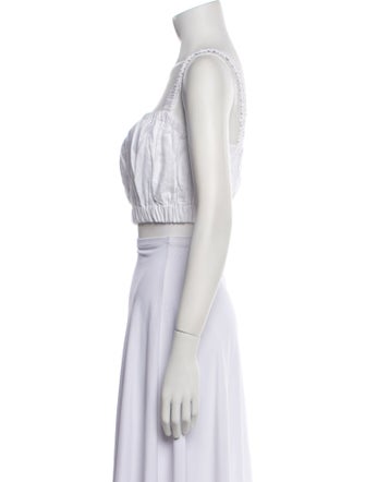 Dissh Linen Square Neckline Crop Top