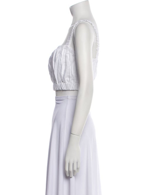 Dissh Linen Square Neckline Crop Top