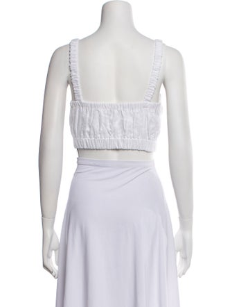 Dissh Linen Square Neckline Crop Top